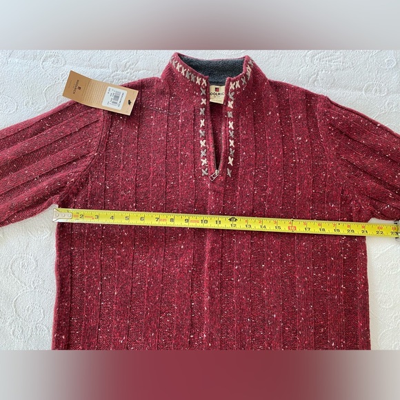 Woolrich Wool Blend Sweater 1/4 Zip Deep Ruby Heather Pullover Medium NWT - Picture 6 of 10